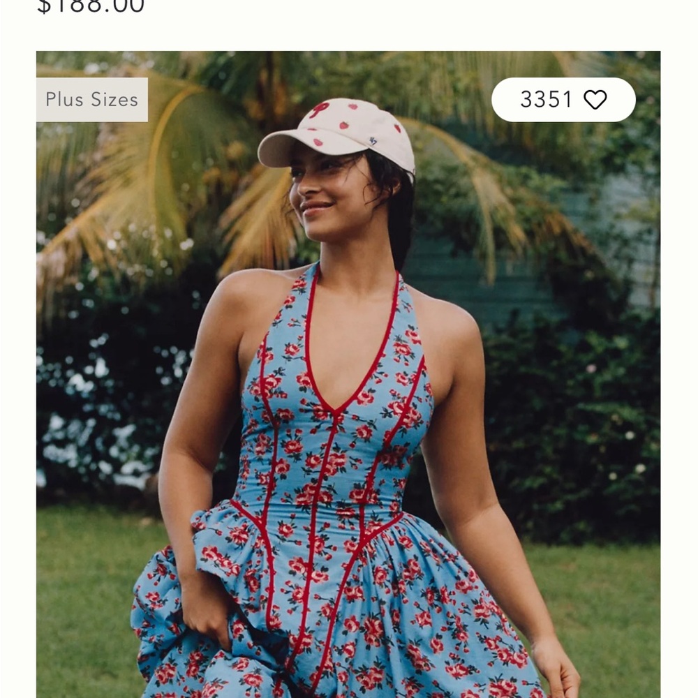 Blue Floral Halter Dress